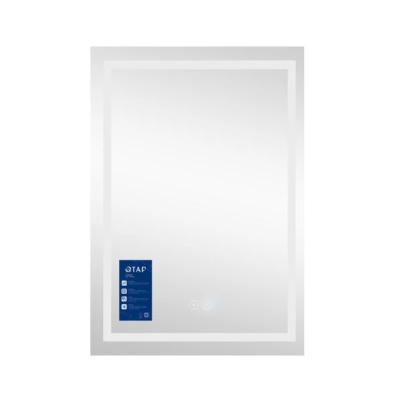 Дзеркало Qtap Mideya 500х800 см LED-підсвічуванням антизапотіванням алюміній/пластик