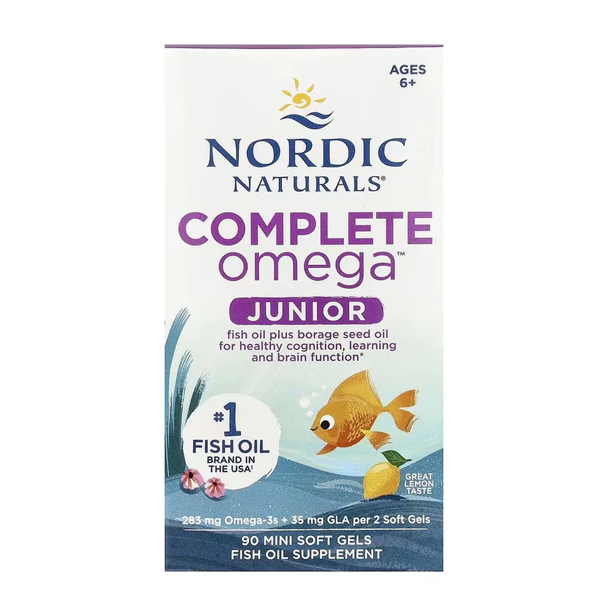 Риб'ячий жир Nordic Naturals Complete Omega Junior 90 міні капсул м'яких желатинових лимонного смаку