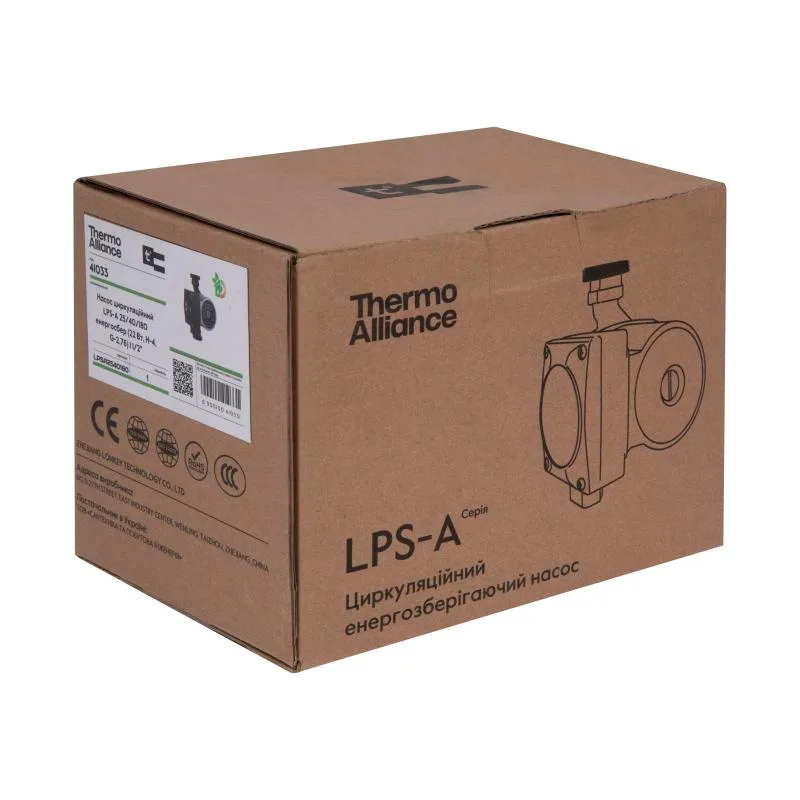 Циркуляционный насос Thermo Alliance LPSA 25/40/180 энергосберегающий 22 Вт 140х150х200 мм