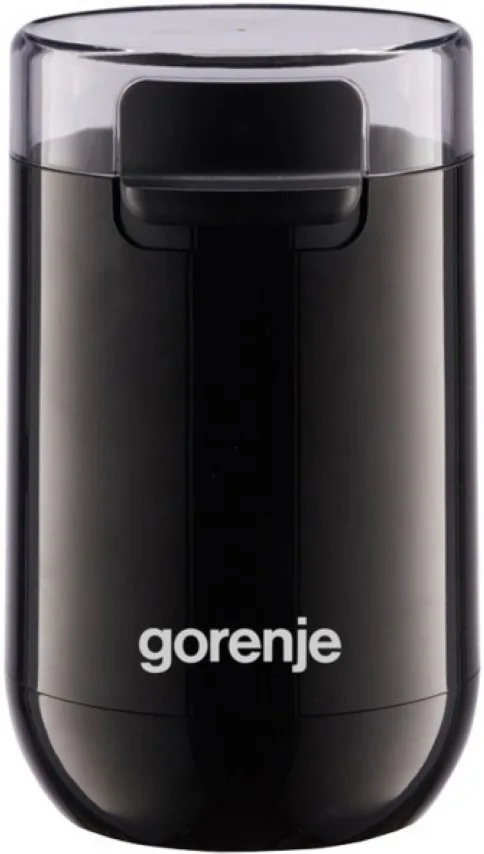 Кавомолка Gorenje з роторним механізмом, потужність 150Вт, ємність для зерен 45г, матеріали: пластик та метал, чорного кольору.