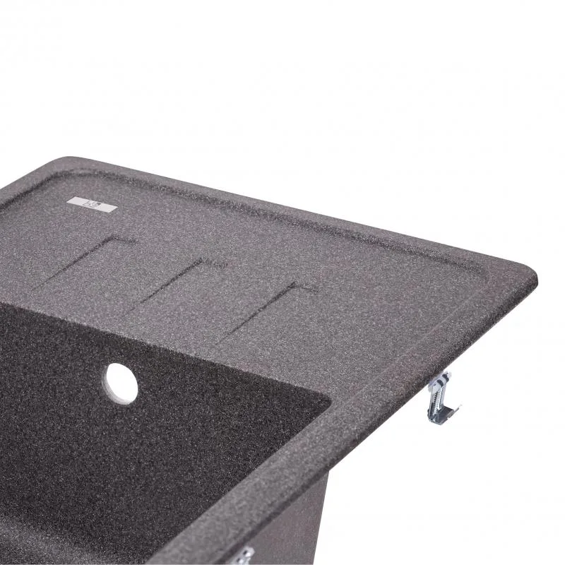 Кухонная мойка Lidz 620x435 мм графитовая искусственный камень