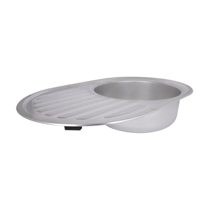 Кухонная мойка Brinex 7750 овальная 800х510х180 мм нержавеющая сталь Satin