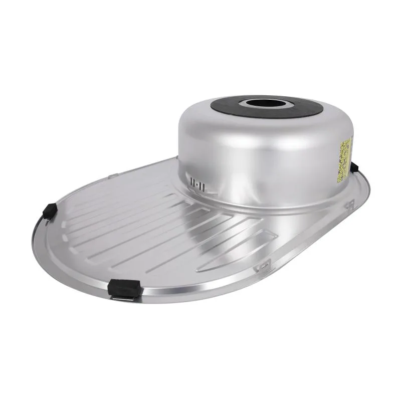 Кухонная мойка Brinex 7750 овальная 800х510х180 мм нержавеющая сталь Satin