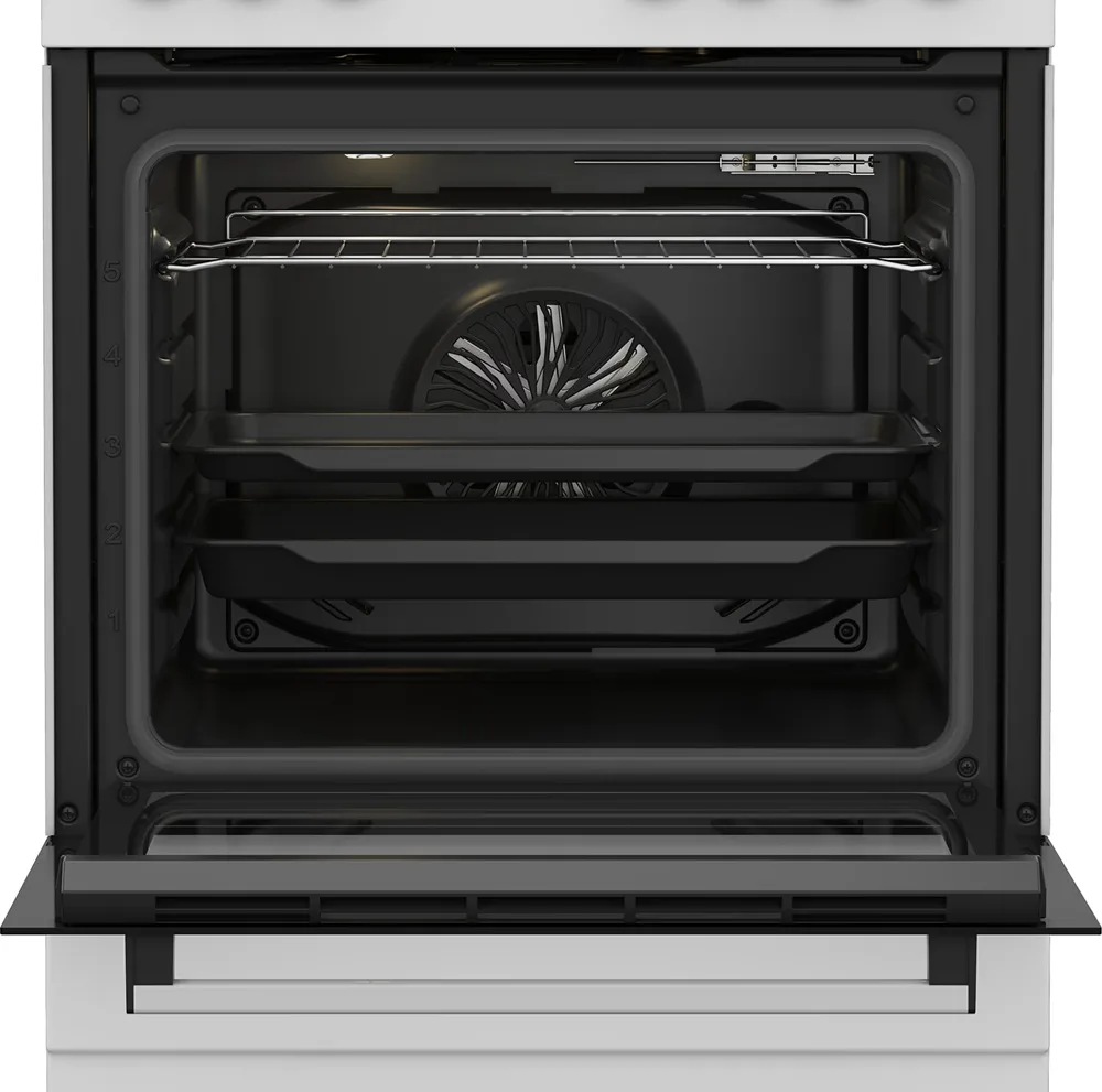 Комбінована плита Beko емаль 60х85х60 см біла 4 конфорки 66 л електрична духовка
