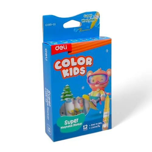 Фломастери Color Kids 12 кольорів легко змивні для дитячої творчості