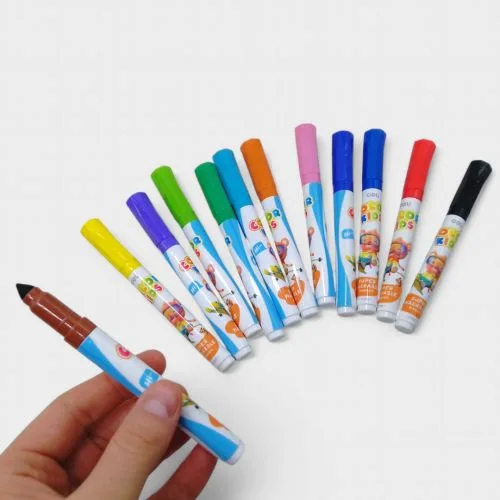 Фломастери Color Kids 12 кольорів легко змивні для дитячої творчості