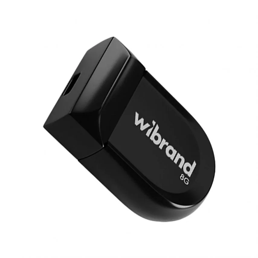 Флеш-пам'ять USB Wibrand 8Гб пластик чорна USB 2.0 з кришкою