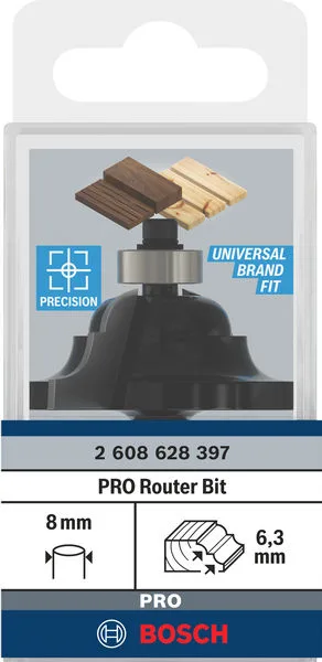 Профільна фреза D Bosch Professional Std S8 R6.3 B15 L18.