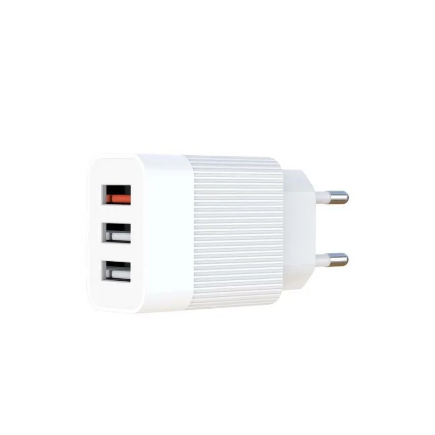 Мережевий зарядний пристрій XO 3USB 3A 2.1A білий
