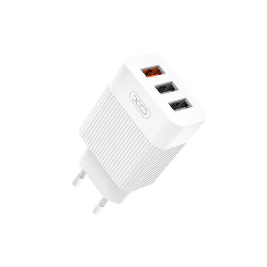 Мережевий зарядний пристрій XO 3USB 3A 2.1A білий