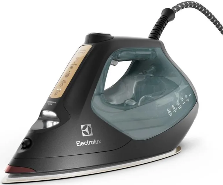 Праска Electrolux, 2600Вт, 370мл, паровий удар 240гр, алюмінієва підошва, електронне управління, зелено-чорного кольору.