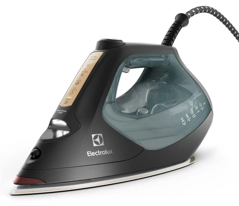 Утюг Electrolux, 2600Вт, 370мл, паровой удар 240гр, алюминиевая подошва, электронное управление, зелено-черного цвета