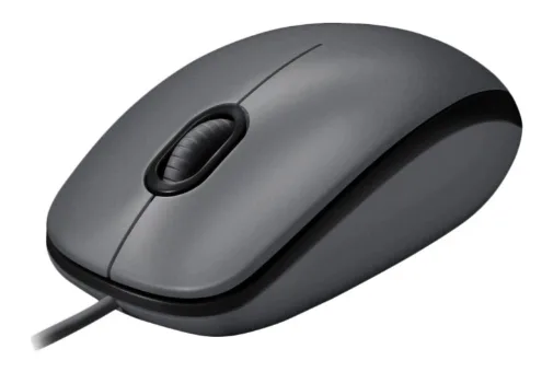 Миша комп'ютерна Logitech дротова оптична USB середня чорна 1,8 м