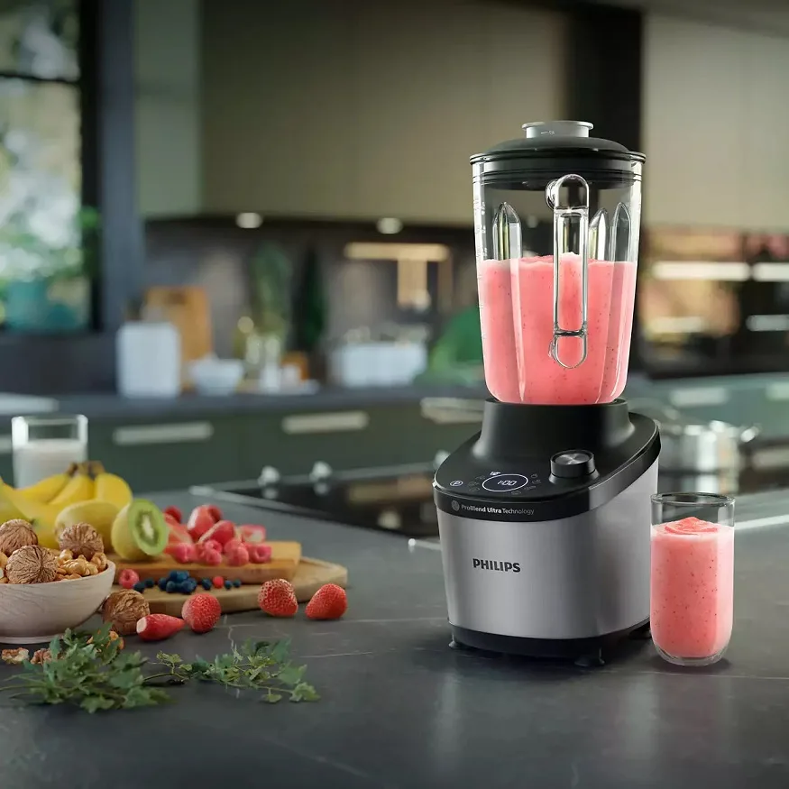 Блендер PHILIPS стаціонарний 1500Вт, 2000мл, скляна чаша, чорний.
