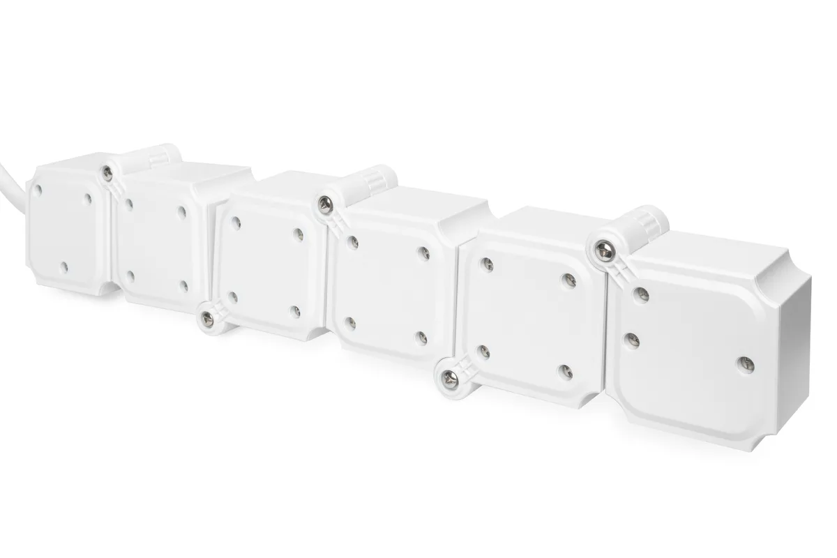 Блок розеток DIGITUS Flexible, 4xSchuko 16A, 2xUSB 2.4A, выключатель