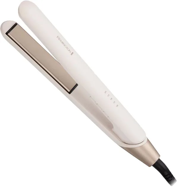 Випрямляч Remington Shea Soft, потужність понад 300 Вт, 5 температурних режимів (150-230°C), керамічне покриття, білий з золотими