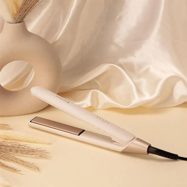 Випрямляч Remington Shea Soft, потужність понад 300 Вт, 5 температурних режимів (150-230°C), керамічне покриття, білий з золотими