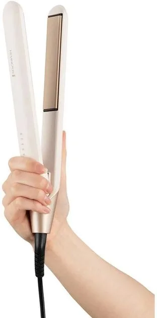 Випрямляч Remington Shea Soft, потужність понад 300 Вт, 5 температурних режимів (150-230°C), керамічне покриття, білий з золотими