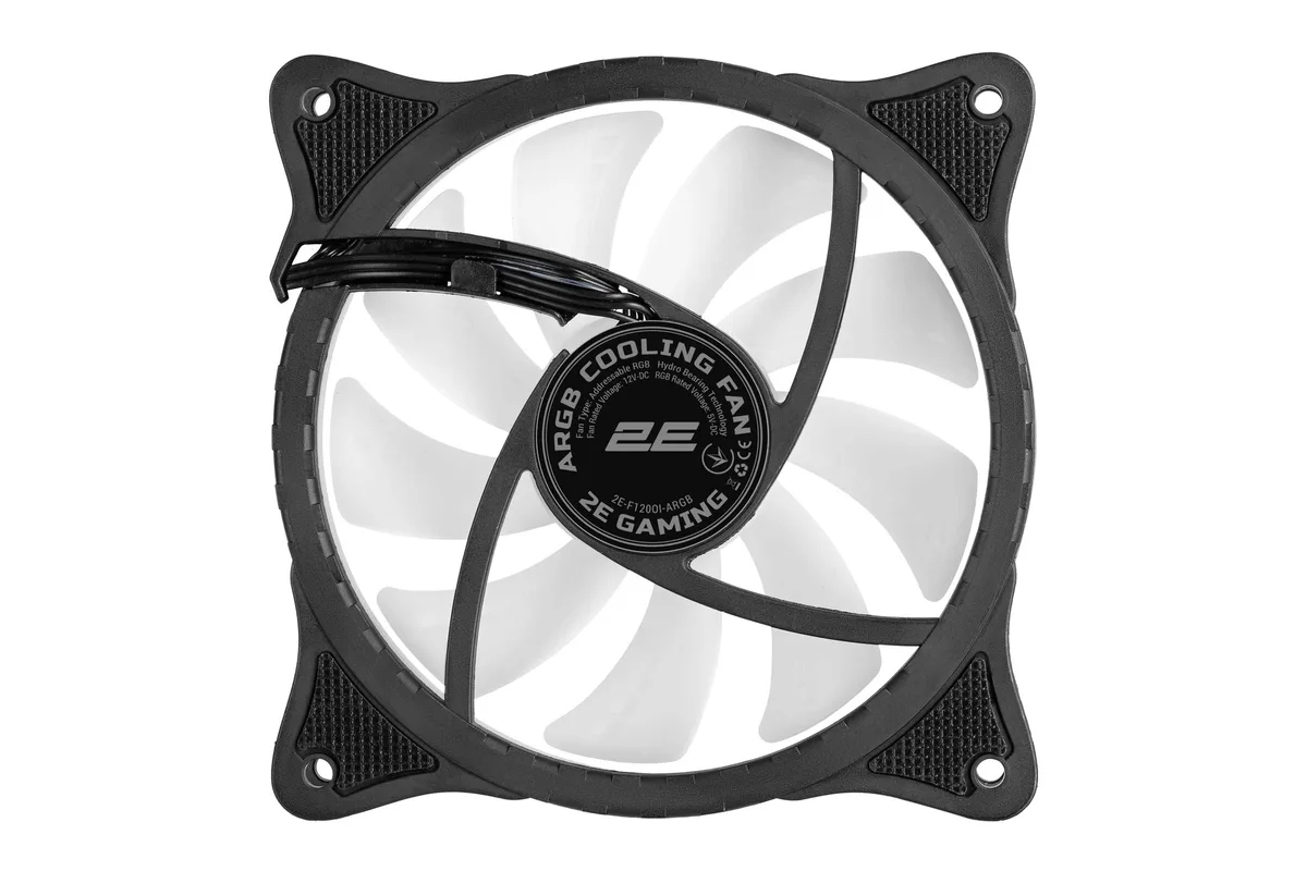 Корпусний вентилятор 2E GAMING F120OI-ARGB, 120мм, 1200rpm, 3pin, 3pin +5VARGB, 25.3dBa, чорний