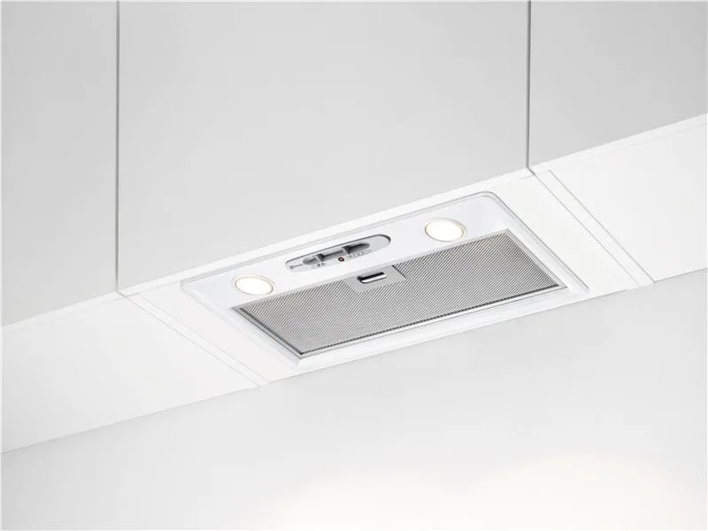 Витяжка Electrolux вбудована 52см 600м3/год біла кухонна витяжка для відведення повітря рециркуляції