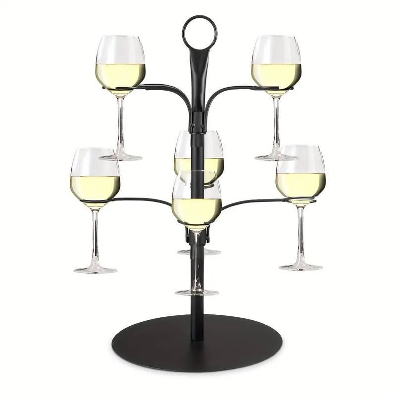 Підставка для бокалів 2-ярусна алюмінієва 56х25 см чорна