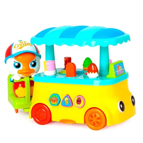 Музыкальная игрушка Huile Toys Уточка мороженое 30х14х19 см разноцветная