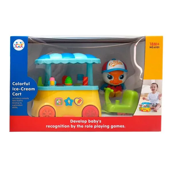 Музыкальная игрушка Huile Toys Уточка мороженое 30х14х19 см разноцветная