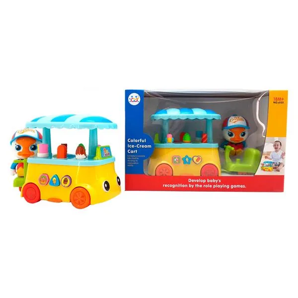Музыкальная игрушка Huile Toys Уточка мороженое 30х14х19 см разноцветная