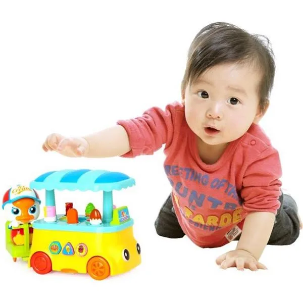 Музыкальная игрушка Huile Toys Уточка мороженое 30х14х19 см разноцветная