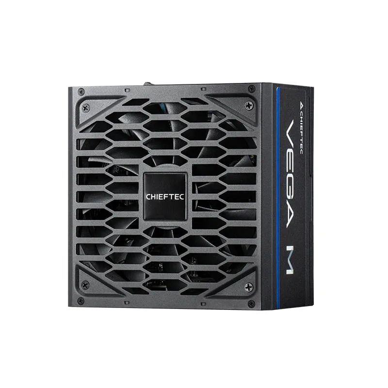Блок питания CHIEFTEC Vega M (1000W), >90%, 80+ Gold, 135мм FDB, 1xMB 24pin(20+4), 2xCPU 8pin(4+4), 3xMolex, 6xSATA, 4xPCIe 8pin(6+2), 1xPCIe GEN5 16pin, полностью модульный.