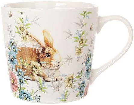 Кружка BonaDi фарфоровая 450 мл біла Happy Rabbit