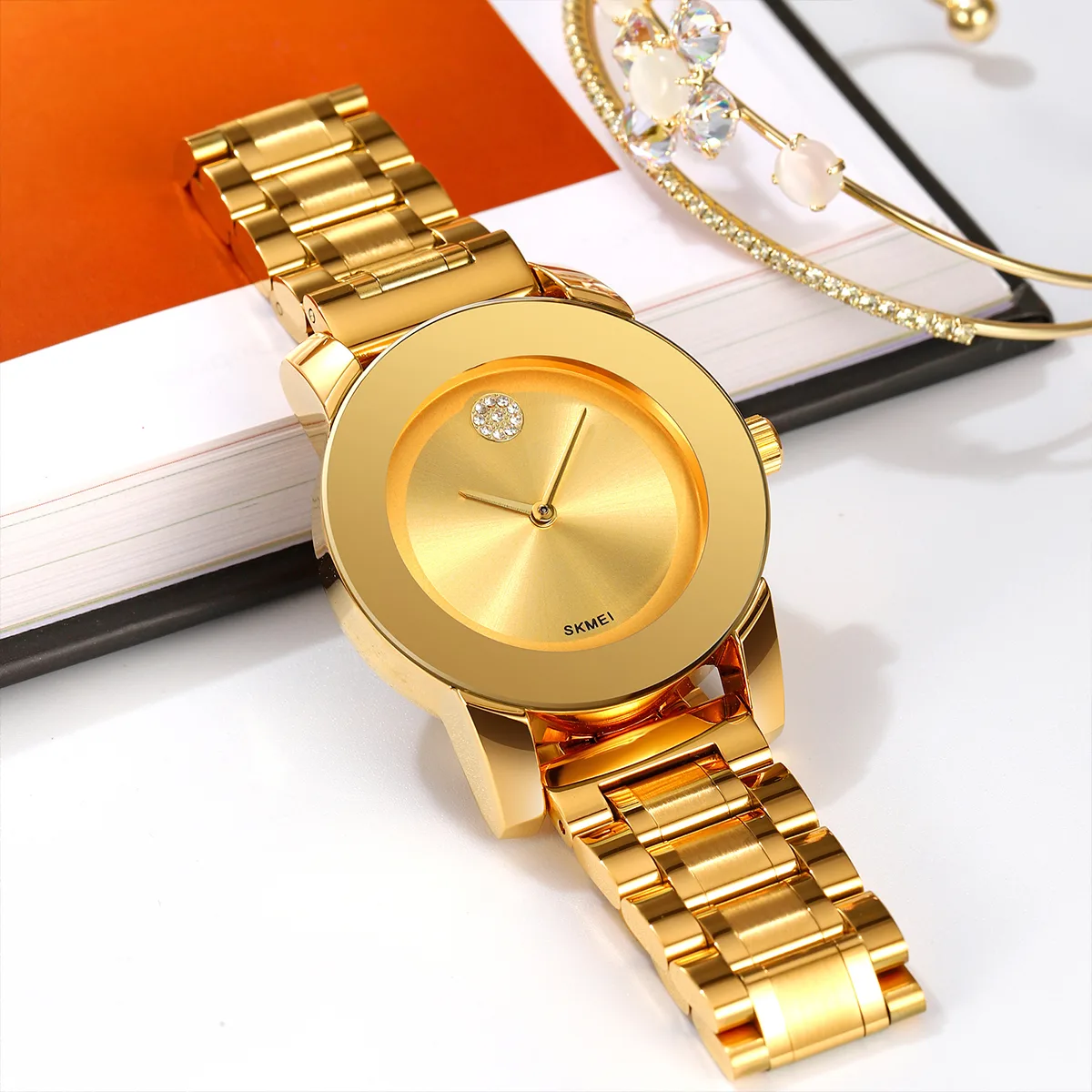 Годинники Skmei 2176GD Gold нержавіюча сталь 45х35,9 мм золотисті
