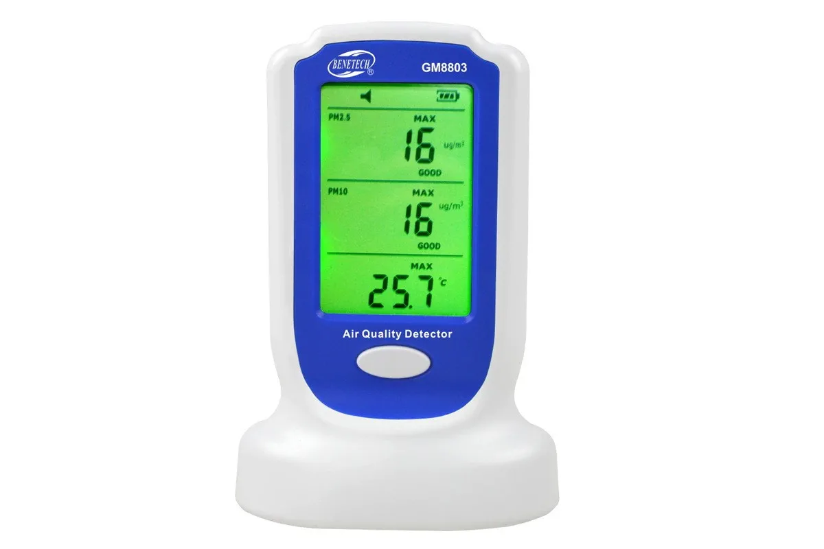 Датчик якості повітря Benetech PM2,5 PM10 0-50°C портативний пластик чорний