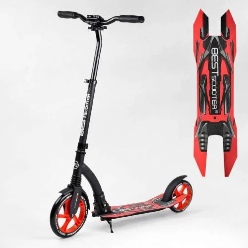 Самокат двоколісний Best Scooter з амортизатором для дітей та підлітків з широким кермом та PU колесами.
