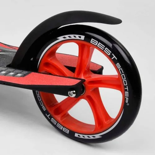Самокат двухколесный Best Scooter с амортизатором для детей и подростков с широким рулем и PU колесами.