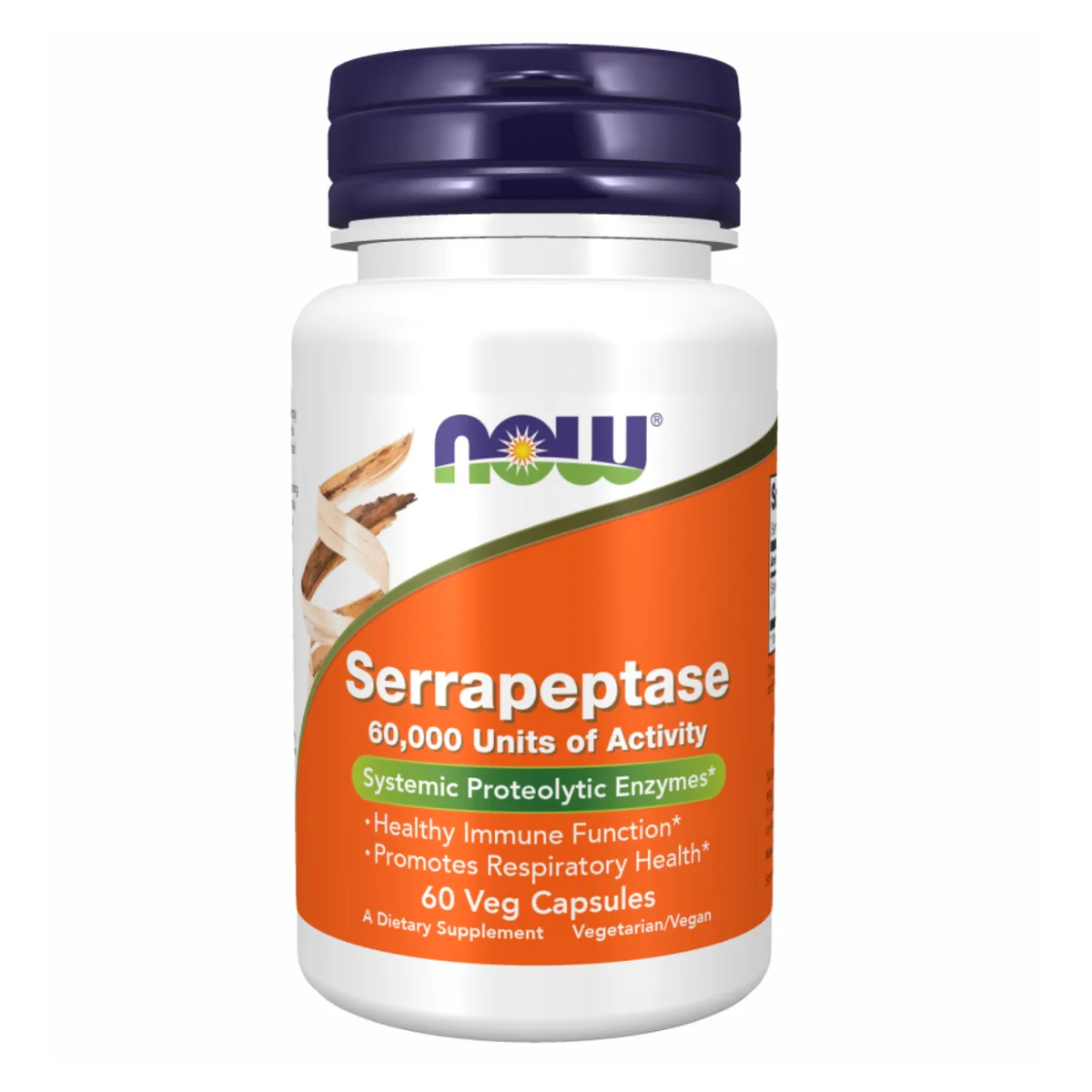 Серрапептаза Now Foods вегетаріанські капсули 60000 одиниць 60 шт