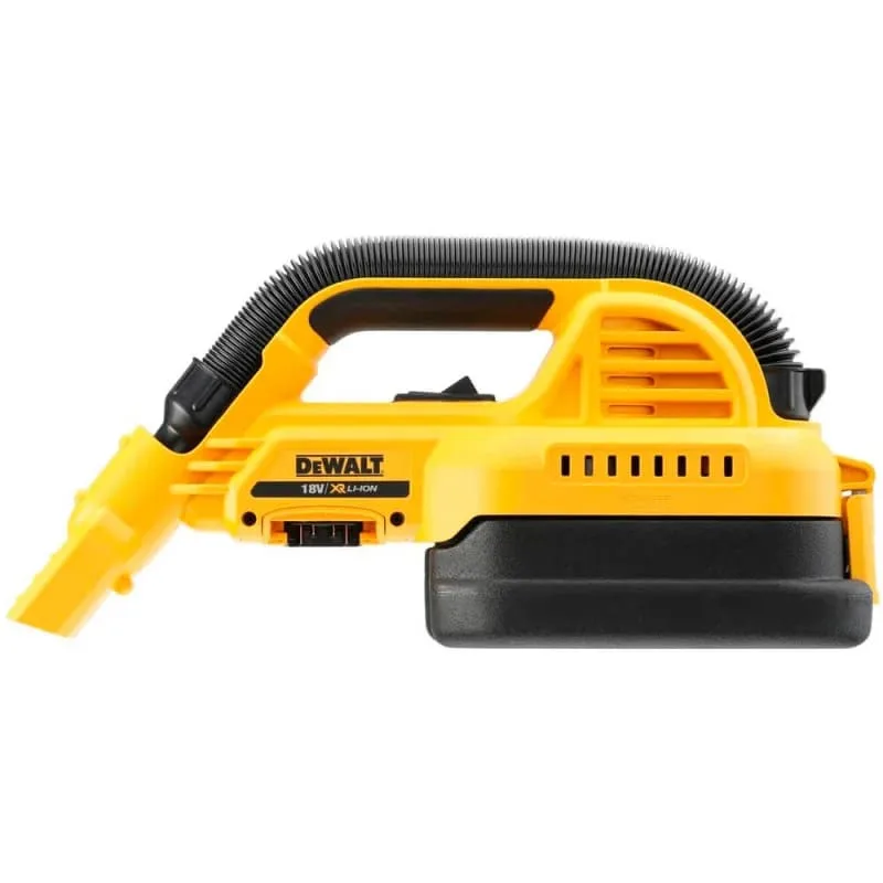 Акумуляторний пилосос DeWalt 18В XR Li-ion, контейнер 1 л, продуктивність 954 л/хв, вага 1.8 кг, без батареї та зарядного пристрою