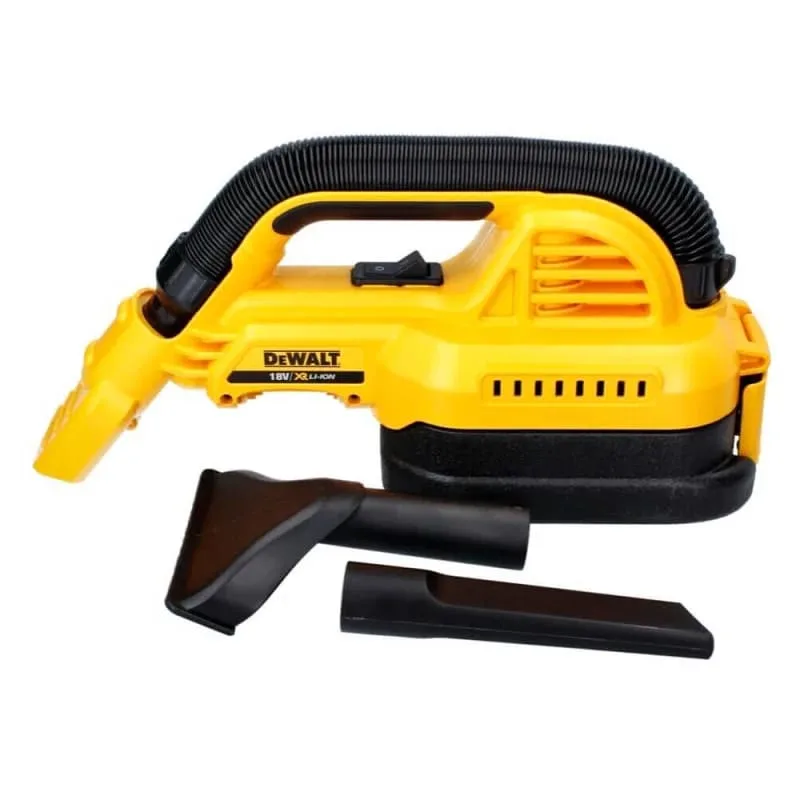 Акумуляторний пилосос DeWalt 18В XR Li-ion, контейнер 1 л, продуктивність 954 л/хв, вага 1.8 кг, без батареї та зарядного пристрою