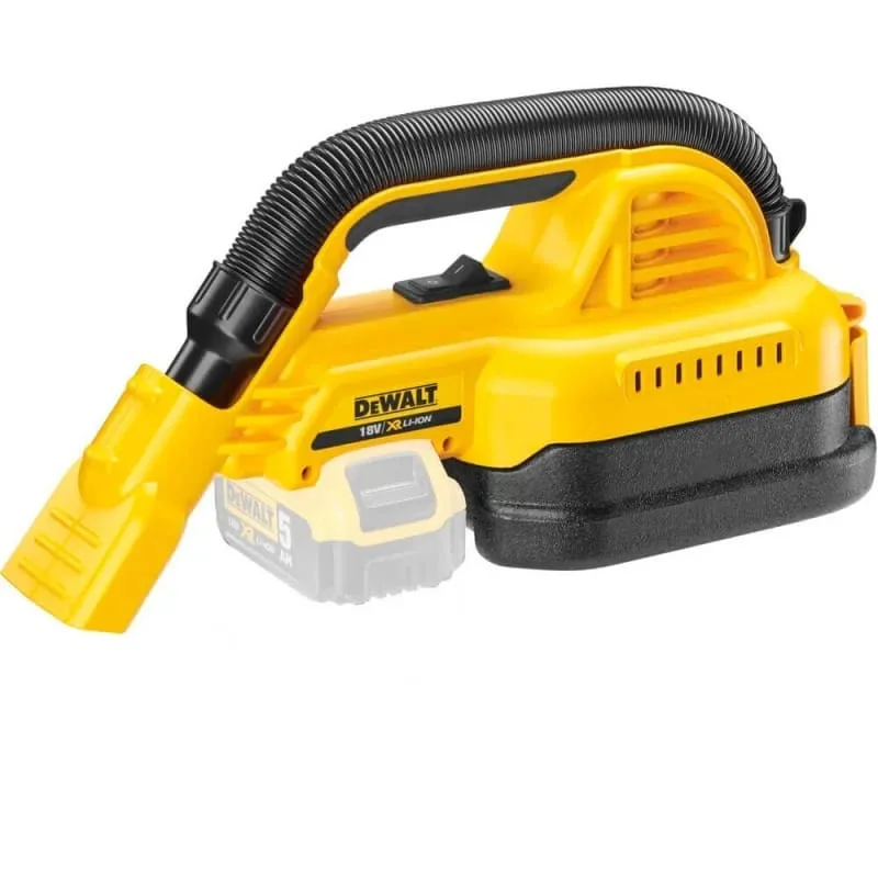 Акумуляторний пилосос DeWalt 18В XR Li-ion, контейнер 1 л, продуктивність 954 л/хв, вага 1.8 кг, без батареї та зарядного пристрою