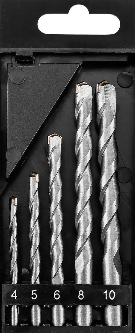 Набір свердел GRAPHITE по бетону 4-10 мм 5 шт у кейсі
