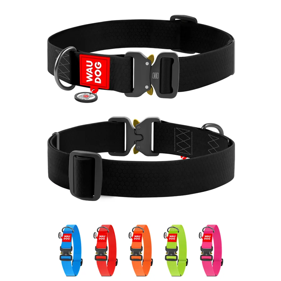 Нашийник для собак WAUDOG Waterproof 40 мм x 46-70 см Collartex чорний