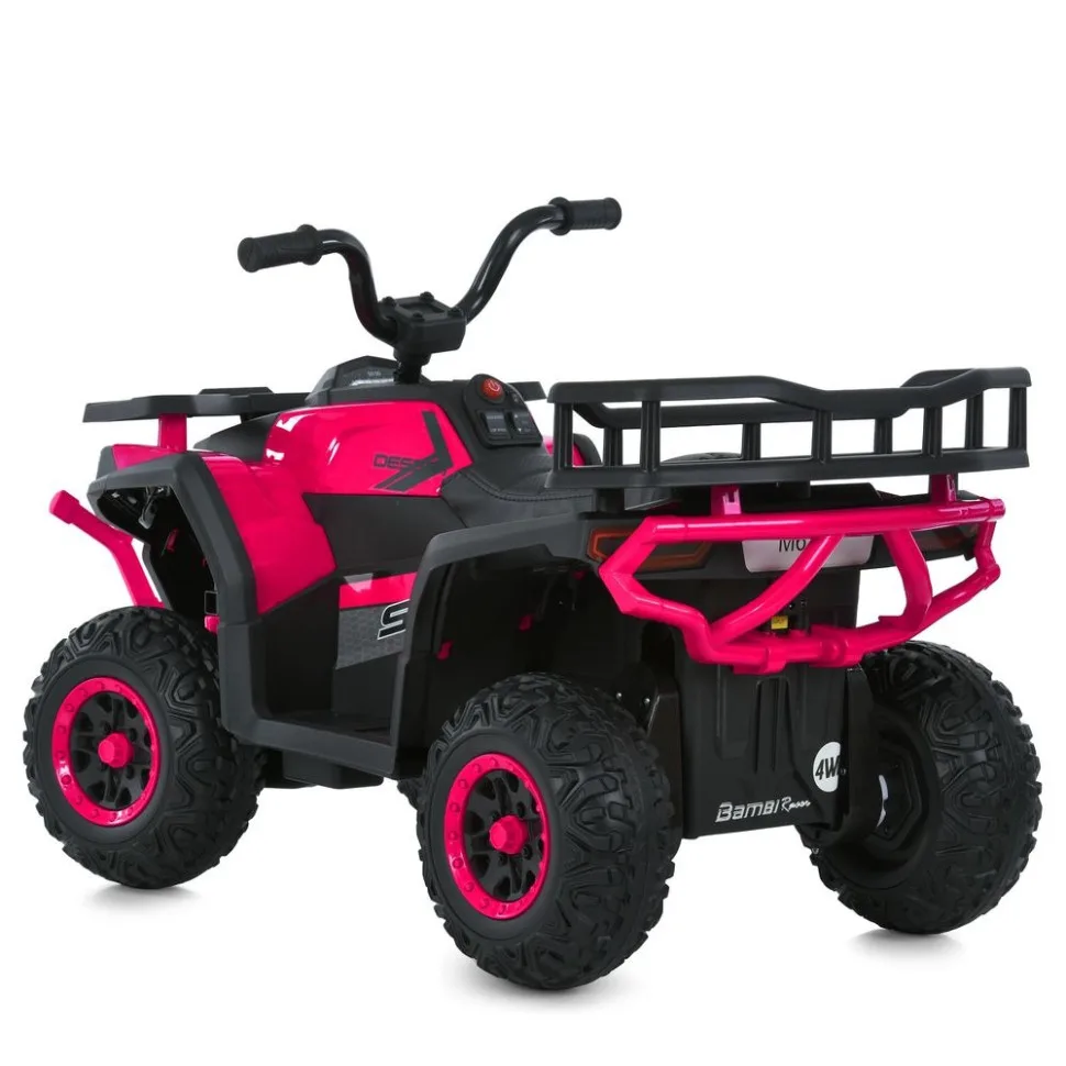 Детский квадроцикл 4WD Bambi Racer 24V с музыкой для детей от 3 лет 87х47х57 см пластик разные цвета
