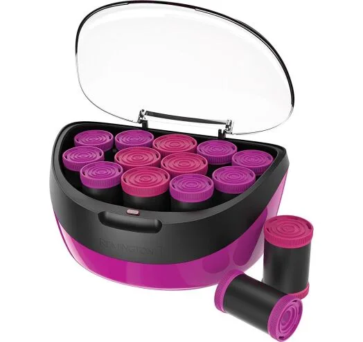 Тепловые бигуди Remington Jumbo Curls, 600Вт, D-36, 41мм, 12шт, с ионизацией и кондиционированием, розового цвета.
