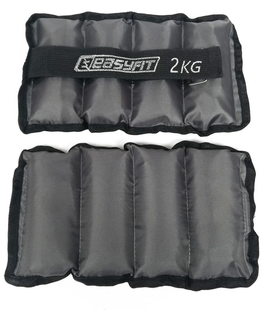 Утяжелики EasyFit Metal 2 кг сталь 26,5х15,5 см чорні