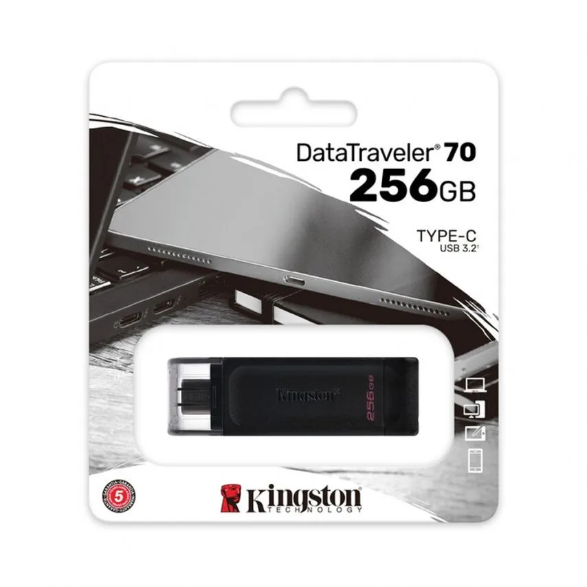 Флеш-пам'ять USB Kingston 256Гб пластик чорна Type-C USB 3.2