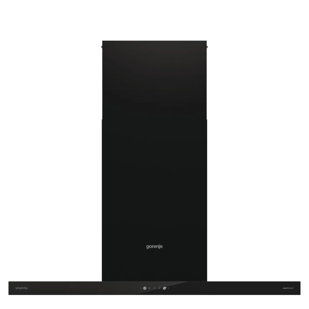 Купольна витяжка Gorenje, 90 см, продуктивність 650 м3/год, чорний колір.