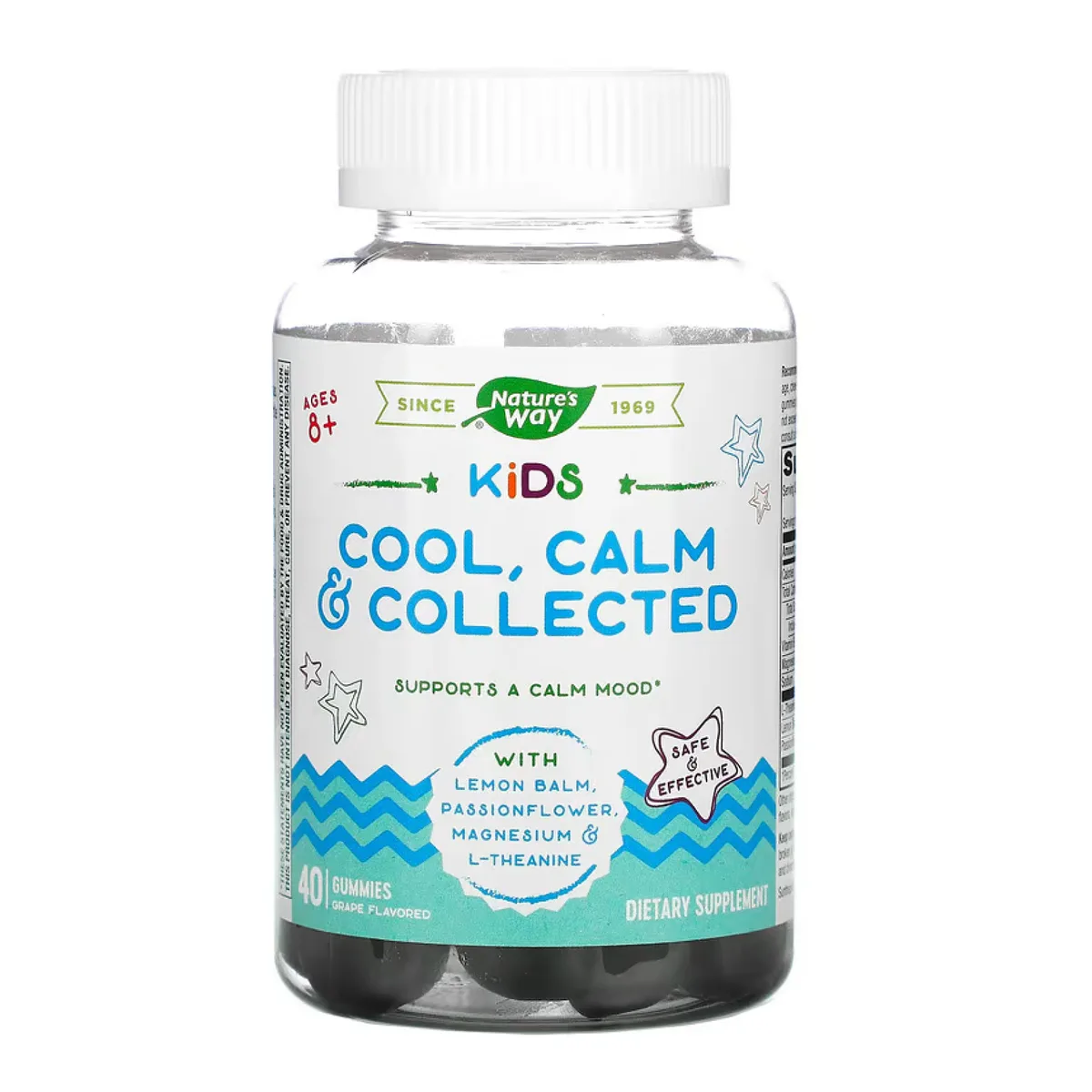 Жувальні мармеладки Nature's Way Kids Cool Calm Collected 40 гелевих цукерок з мелісою та магнієм.