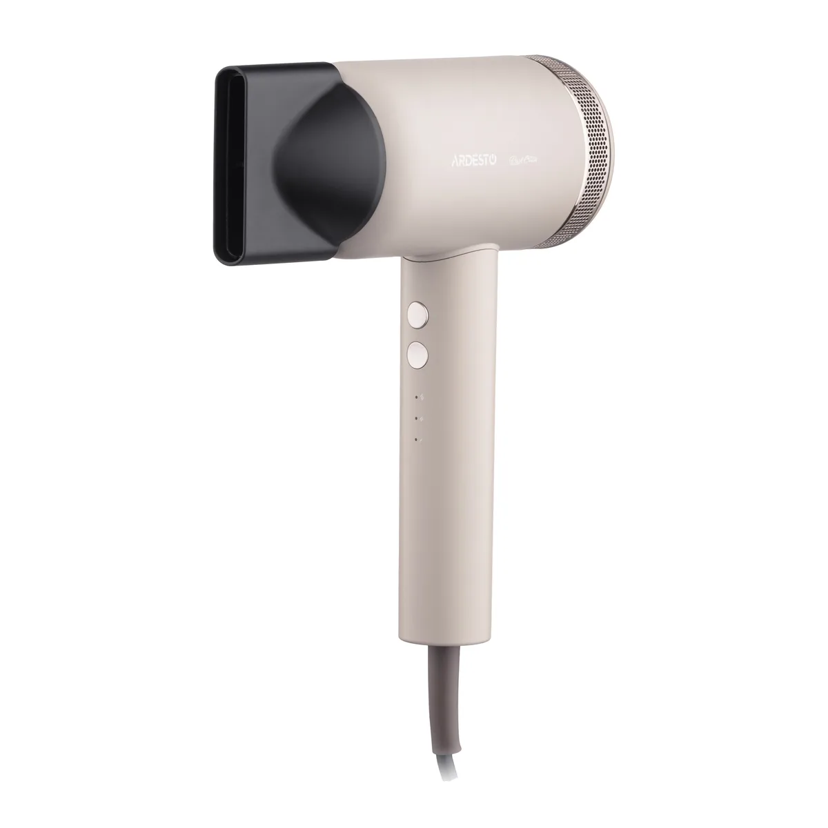 Фен ARDESTO Pearl Cream HD-Y702PERL, 1500-1800Вт, 3 швидкості, 3 температурні режими, магнітні насадки, бежевого кольору.