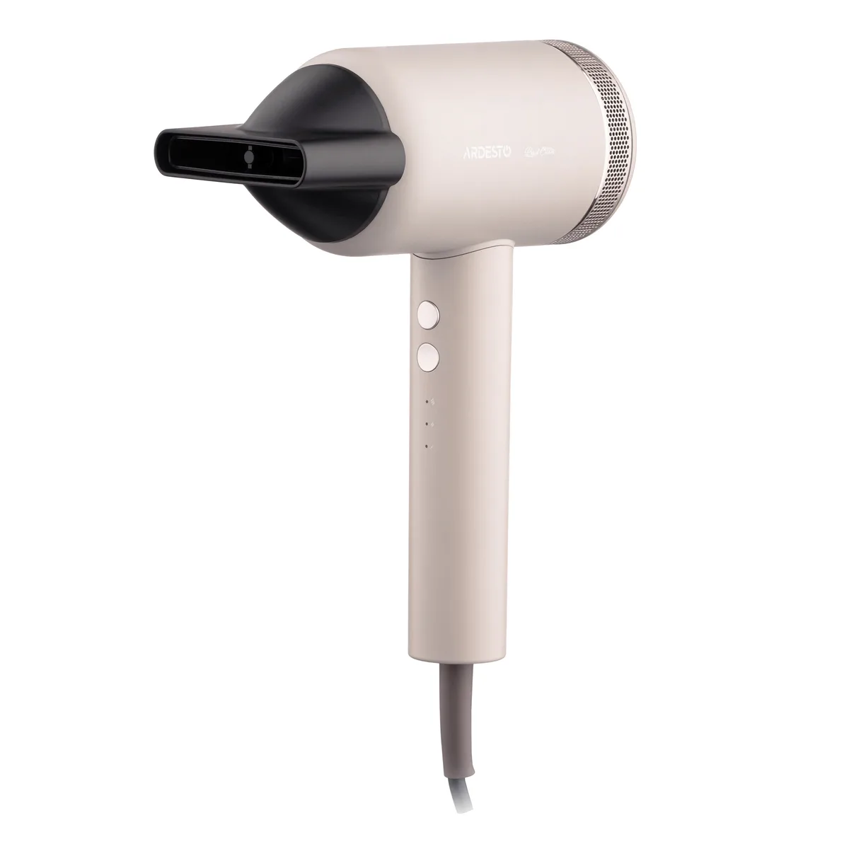 Фен ARDESTO Pearl Cream HD-Y702PERL, 1500-1800Вт, 3 швидкості, 3 температурні режими, магнітні насадки, бежевого кольору.