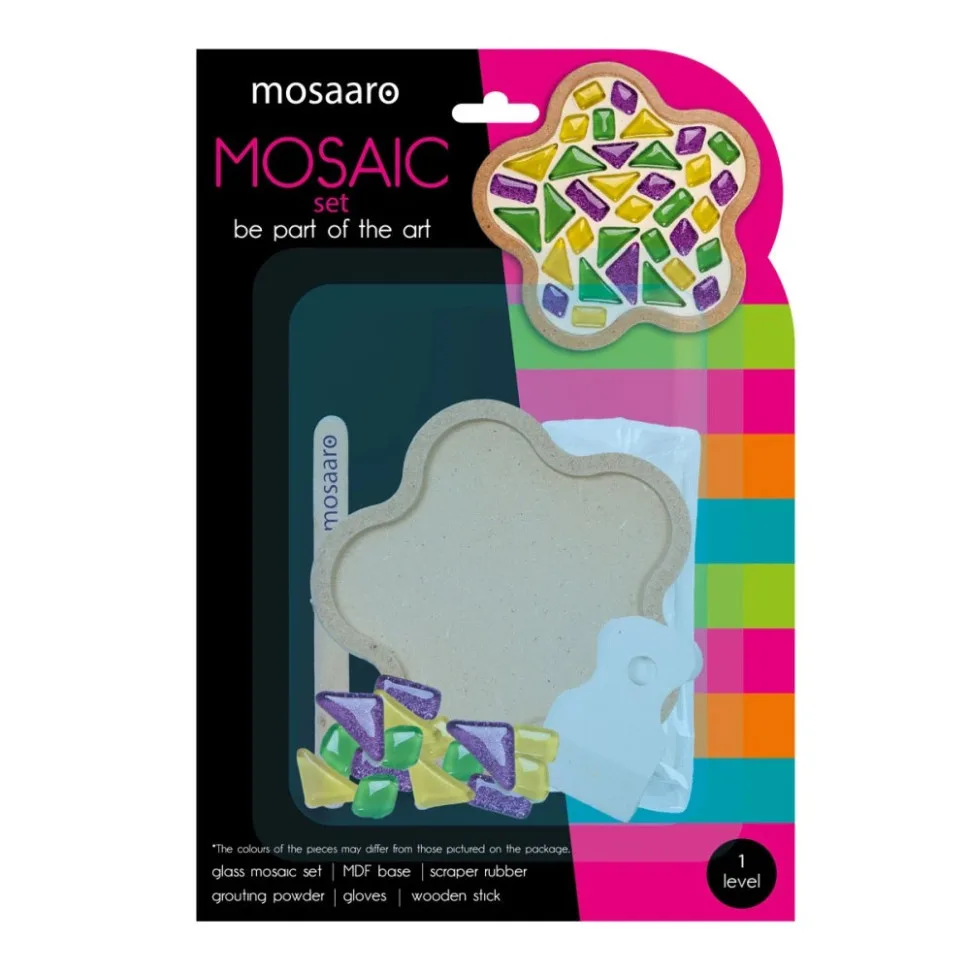 Дитячий набір для творчості Mosaaro МДФ 30х30 см Скляна мозаїка Квітка